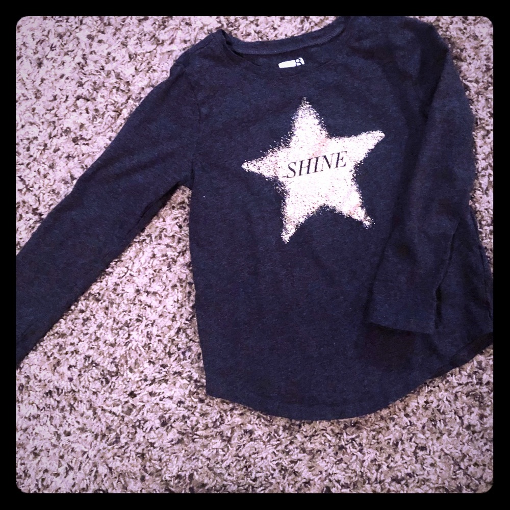 Crazy 8 Girls long sleeve Shine shirt. 5-6